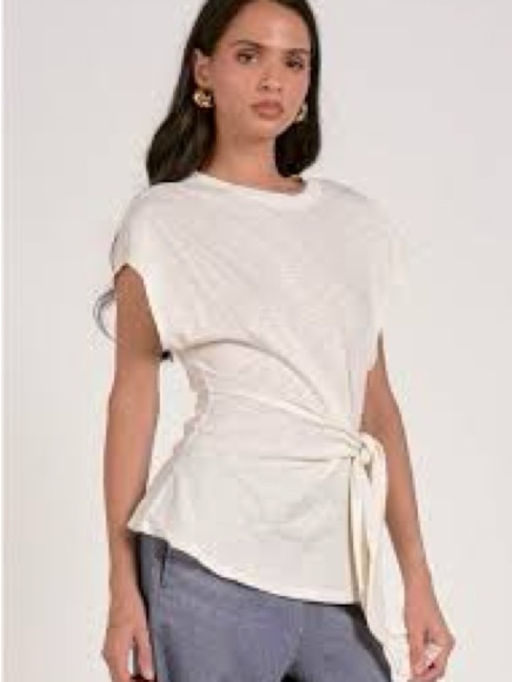 Zara White Tie Top